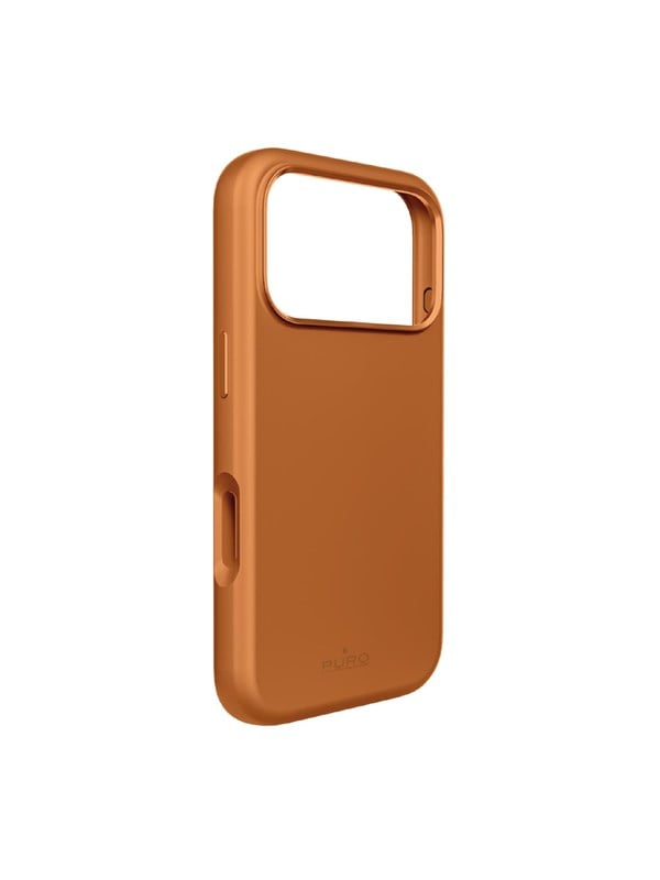 Puro Icon Mag Pro Liquid Silicone Case for iPhone 17 Pro Max MagSafe Compatible with Camera Protection and Aluminum Buttons - Orange