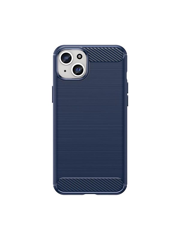 Hurtel Flexible Carbon Pattern Case for iPhone 15 Plus Carbon Case - Blue