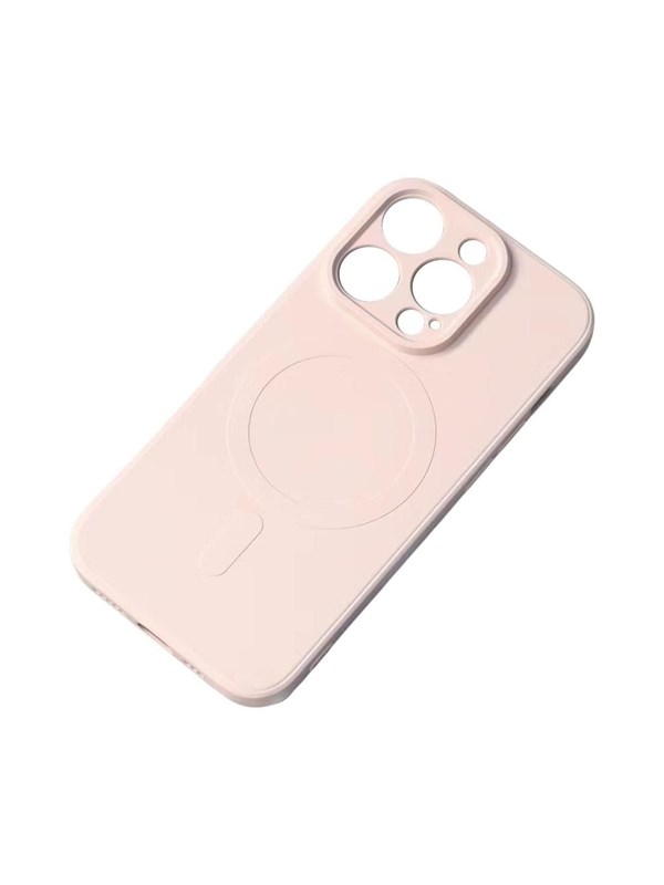 Hurtel MagSafe Compatible Silicone Case for iPhone 15 Pro Silicone Case - Cream