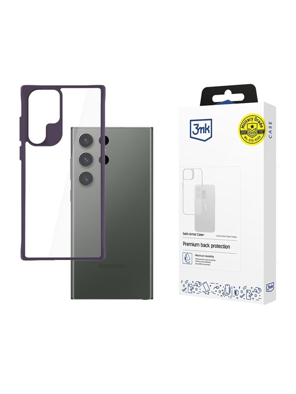 Image of 3mk Satin Armor Case+ Purple for Samsung Galaxy S24 Ultra - Transparent