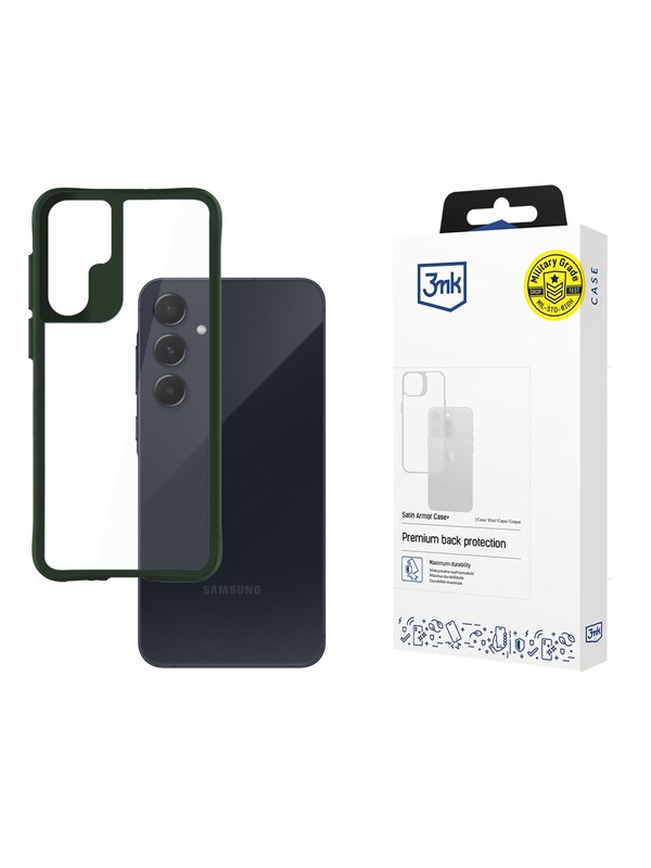 3mk Satin Armor Case+ Green for Samsung Galaxy A55 5G - transparent