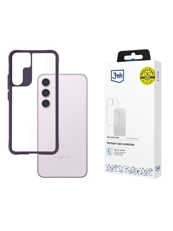 Image of 3mk Satin Armor Case+ Purple for Samsung Galaxy S24 - Transparent