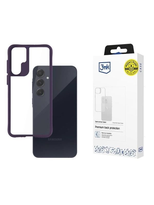 3mk Satin Armor Case+ Purple for Samsung Galaxy A55 5G - transparent
