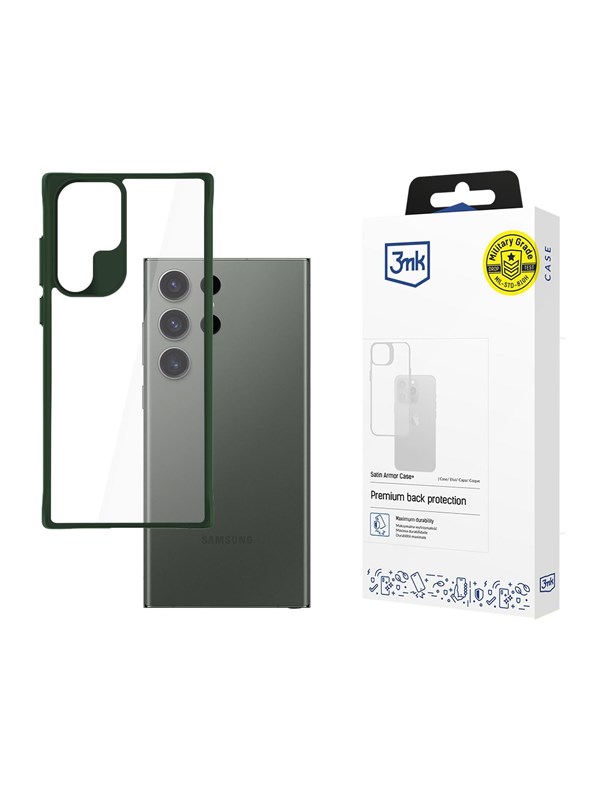 Image of 3mk Satin Armor Case+ Green for Samsung Galaxy S24 Ultra - transparent