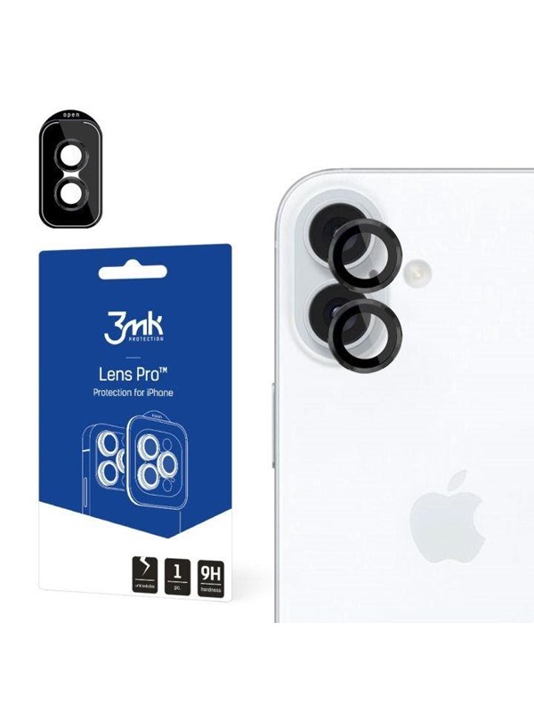 3mk Lens Protection Pro Camera Cover with Black Frame for iPhone 16 / 16 Plus