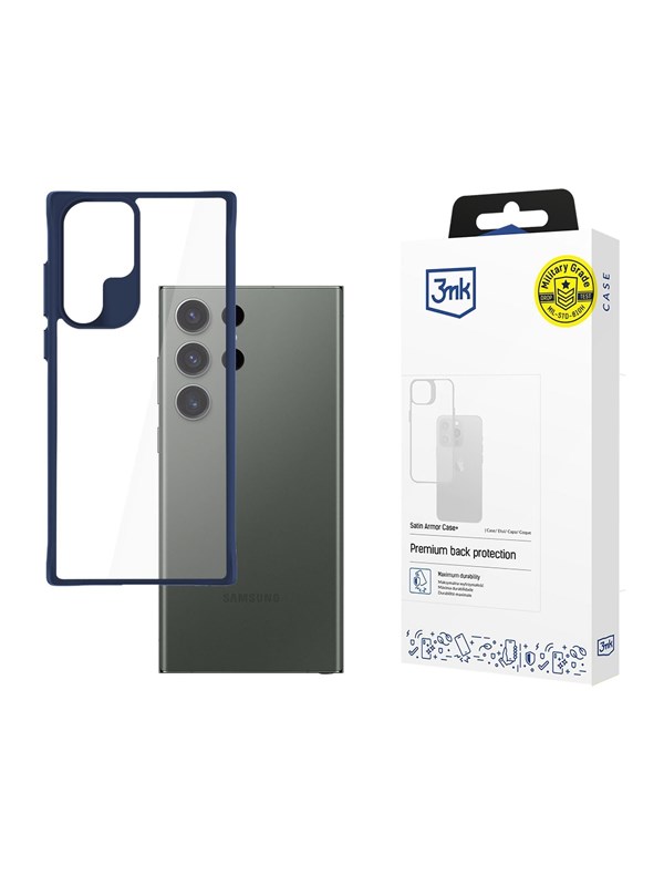 Image of 3mk Satin Armor Case+ Blue for Samsung Galaxy S24 Ultra - transparent