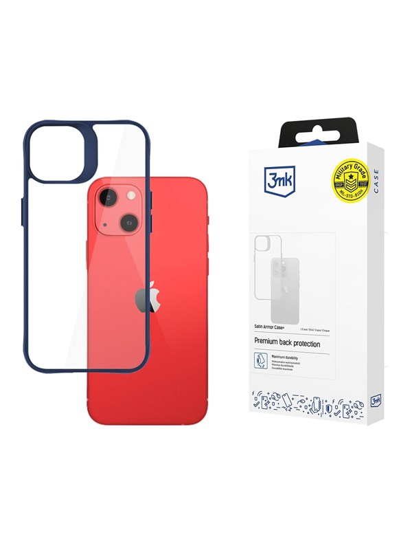 3mk Satin Armor Case+ Blue for Apple iPhone 13 - transparent