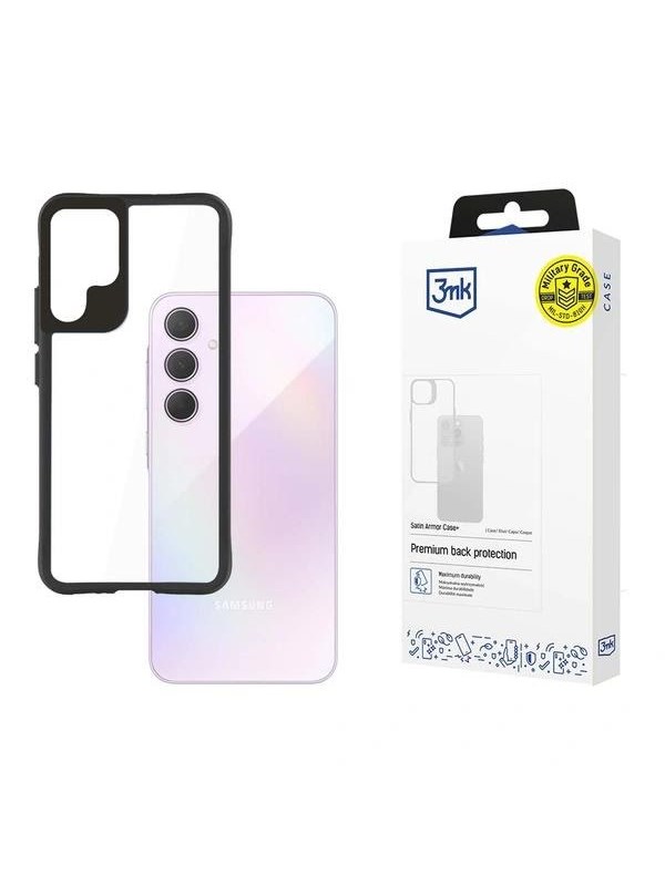 Image of 3mk Satin Armor Case+ for Samsung Galaxy A35 5G - transparent with black frame