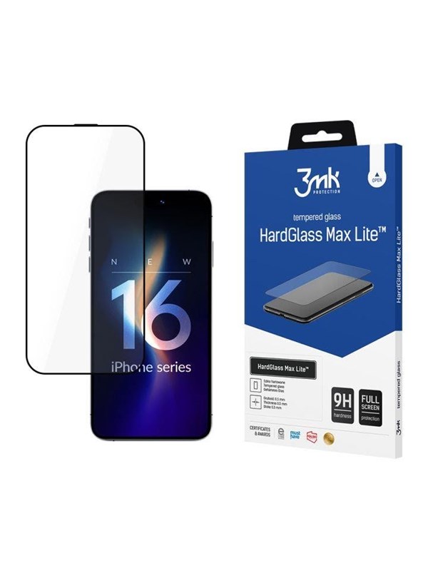 3mk HardGlass Max Lite Tempered Glass with Black Frame for iPhone 16 Pro Max