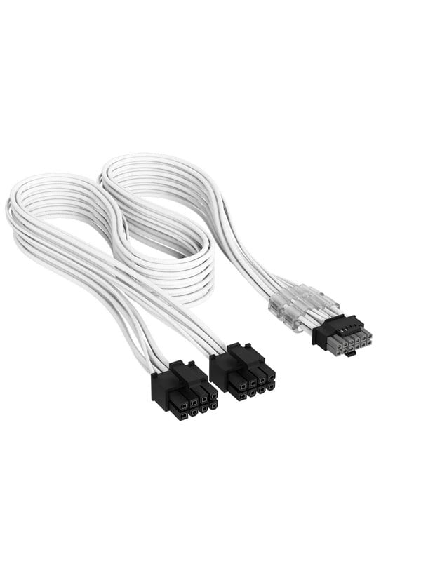 Corsair Elite Premium Individually Sleeved 2x 8-Pin to PCIe 12V-2x6 600W (Type 4) - Weiß