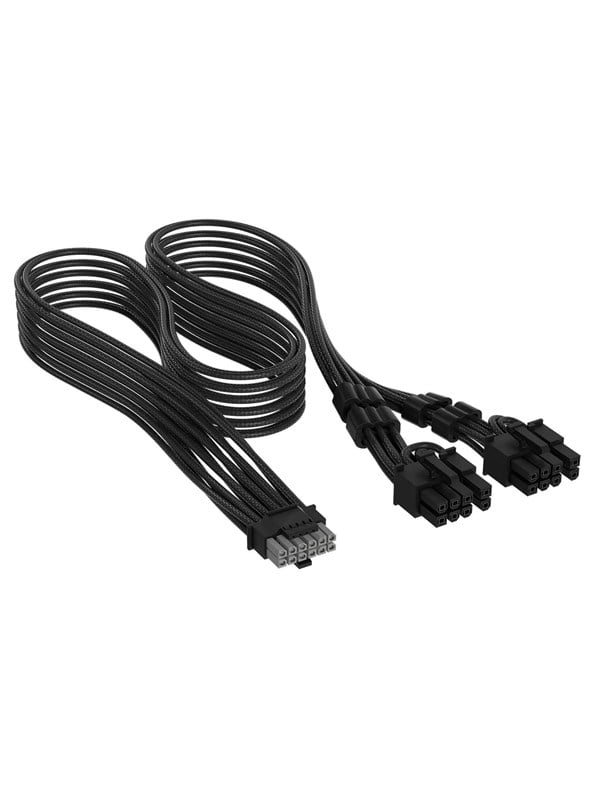 Corsair Elite Premium Individually Sleeved PCIe 12V-2x6 to 2x 8-pin (6+2 split) - Schwarz