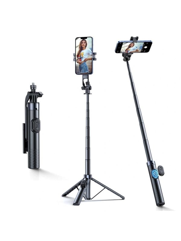 Wozinsky Selfie stick WC1Y30S telescopic tripod 1.3m with phone holder - black