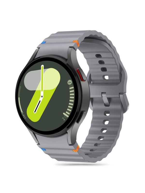 Tech-Protect Silicone Sport Strap for Samsung Galaxy Watch 4 / 5 / 5 Pro / 6 / 7 / FE - Grey