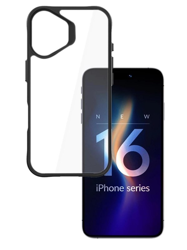 Image of 3mk Satin Armor Case+ for iPhone 16 Plus - Transparent with Black Frame