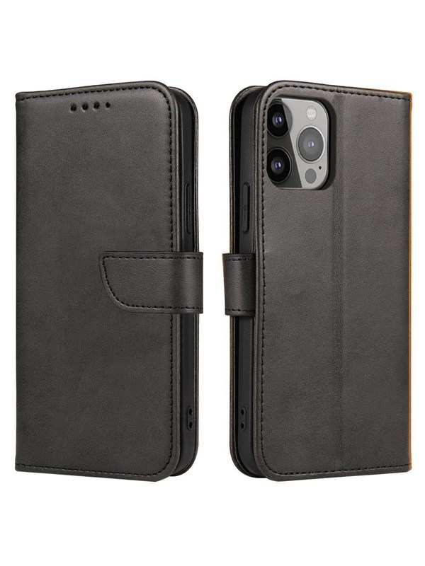 Hurtel Magnet Case for Vivo Y16 / Vivo Y02s Flip Cover Wallet Stand Black