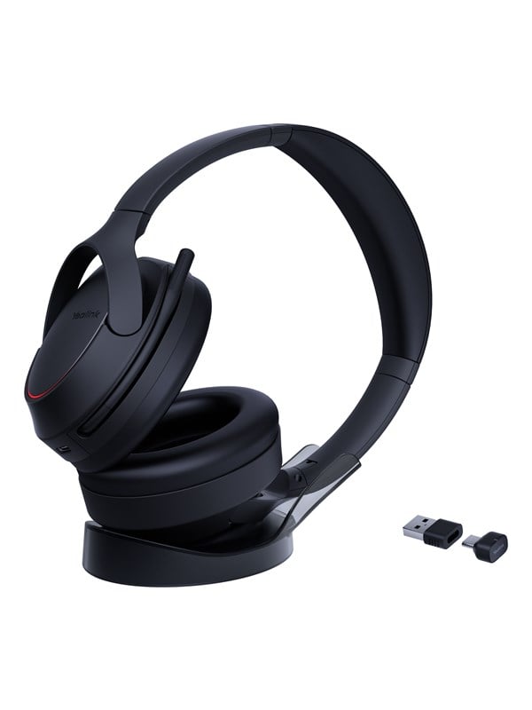 Yealink Bluetooth Stereo Headset BH 78 Active Noise Cancellation (ANC), Geräuschunterdrückung, Bis zu 38 Stunden Gesprächszeit, Inkl. Halter und USB-C