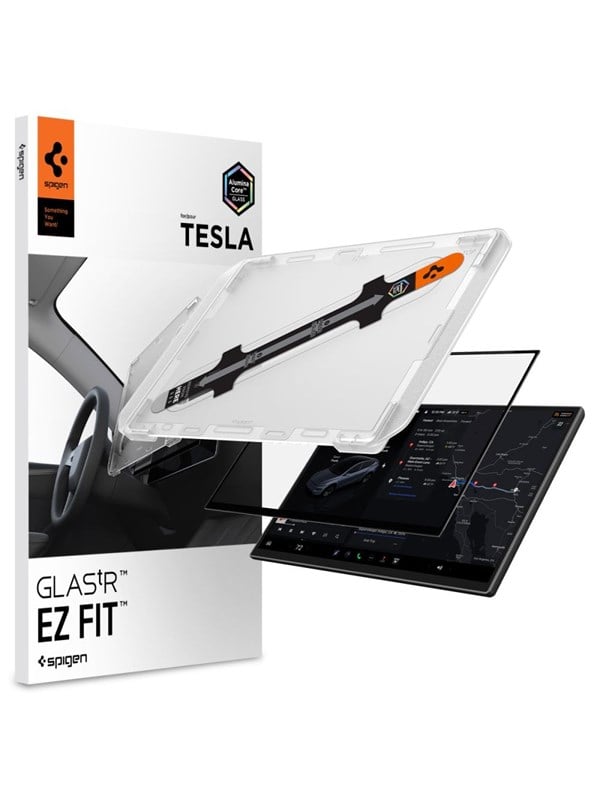 Spigen GLAS.tR EZ Fit | 16 inch - Tesla Model Y Screen Protector