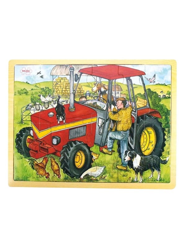 Bigjigs Wooden Tractor Jigsaw Puzzle - 20 pcs. Holz