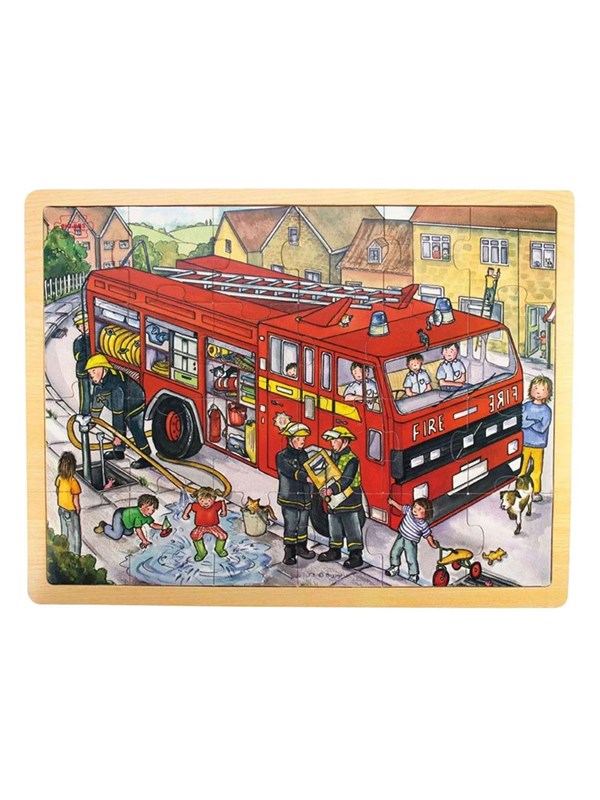 Bigjigs Wooden Jigsaw Puzzle Fire Truck - 24 pcs. Holz