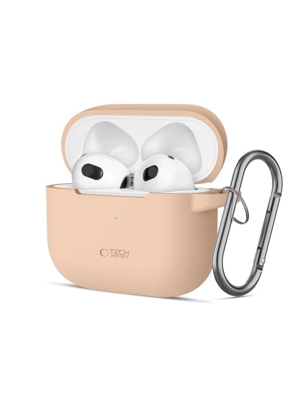 Image of Tech-Protect Silicone Hook Case for Apple AirPods 3 - Beige