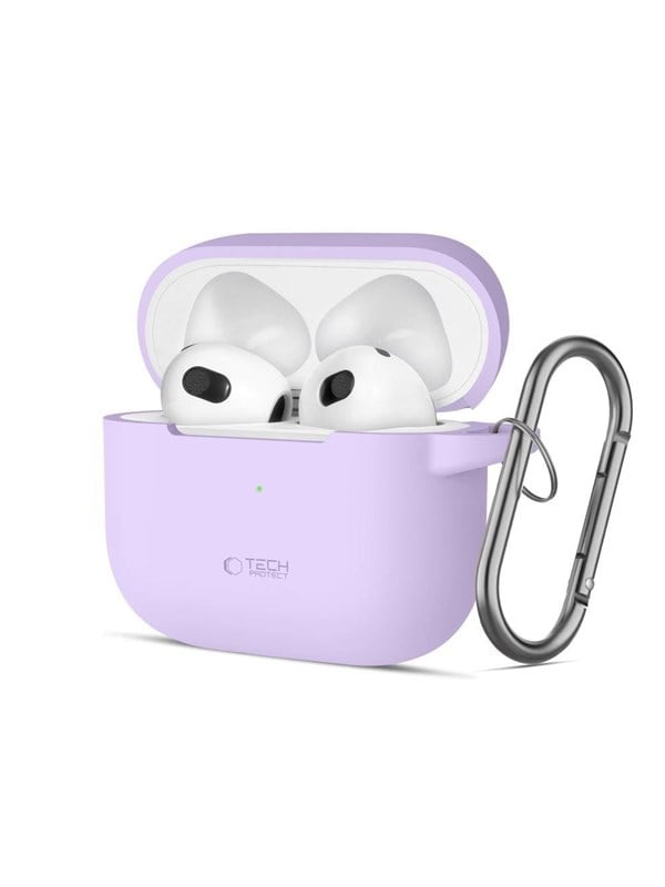 Tech-Protect Silicone Hook Case for Apple AirPods 3 - Purple