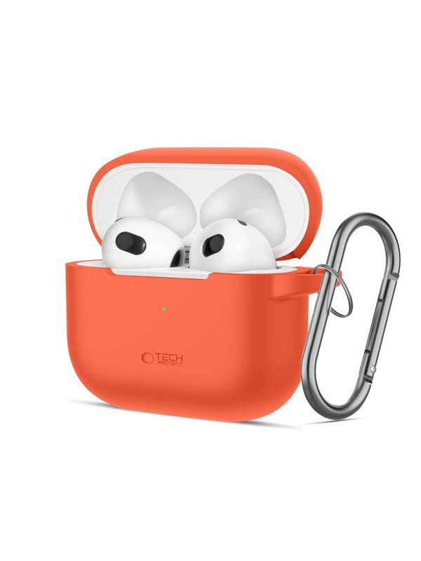 Image of Tech-Protect Silicone Hook Case for Apple AirPods 3 - Orange