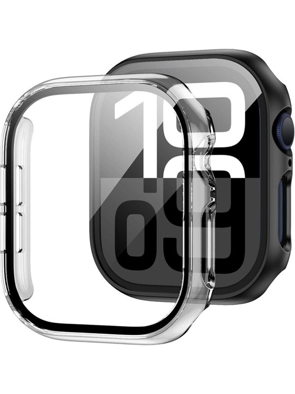 Tech-Protect Defense360 Tempered Glass Case for Apple Watch 10 (42mm) - Clear