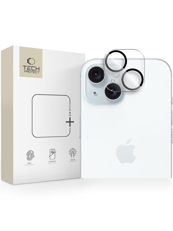 Tech-Protect Cam Fit+ Camera Cover for iPhone 14 / 14 Plus / 15 / 15 Plus - Transparent