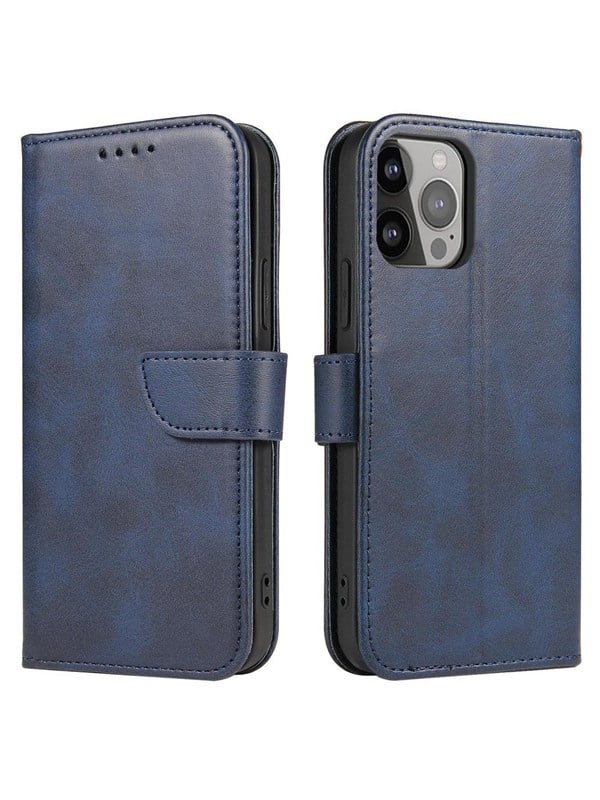 Hurtel Magnet Case for Samsung Galaxy A34 5G Cover with Flip Wallet Stand Blue