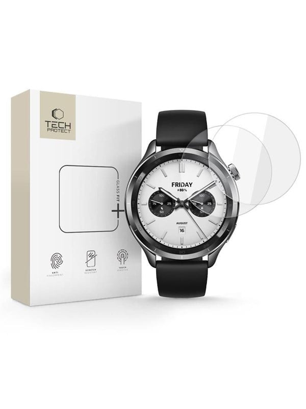 Tech-Protect Glass Fit+ 2-pack Tempered Glass for Xiaomi Watch S4 - Clear