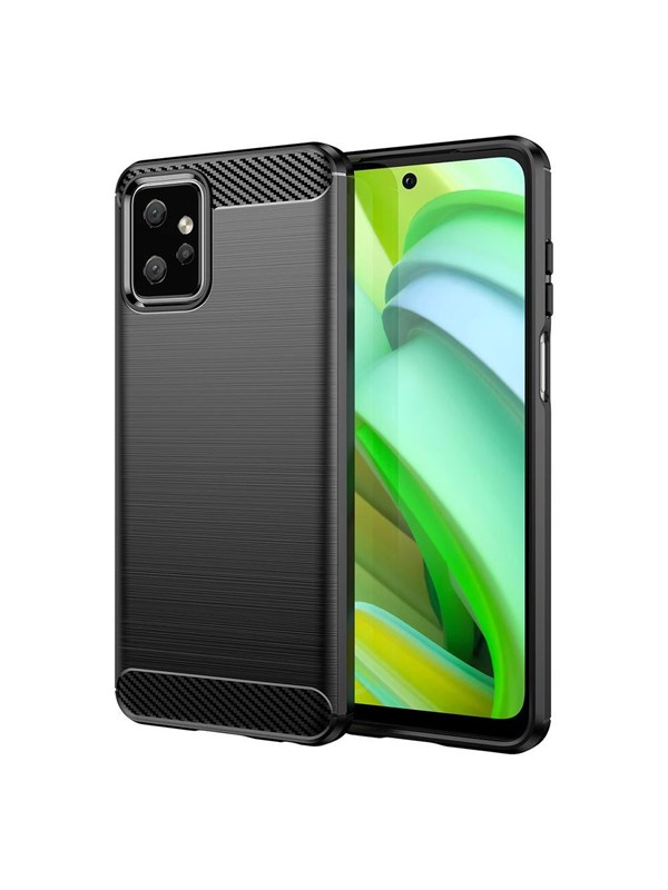 Hurtel Carbon Case for Motorola Moto G Power 2023 Flexible Silicone Carbon Cover Black
