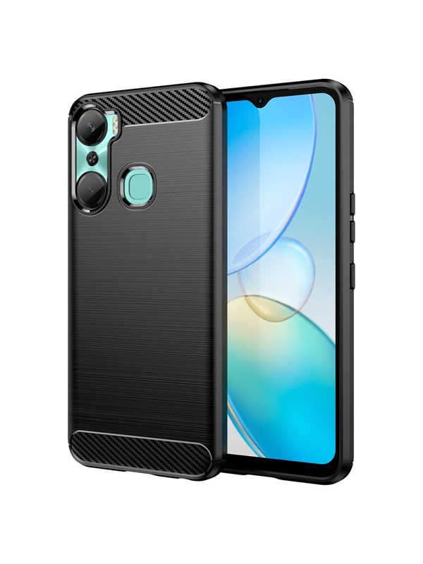 Hurtel Carbon Case Case for Infinix Hot 12 Pro Flexible Silicone Carbon Cover Black