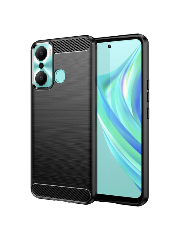 Hurtel Carbon Case Case for Infinix Hot 20 Play Flexible Silicone Carbon Cover Black