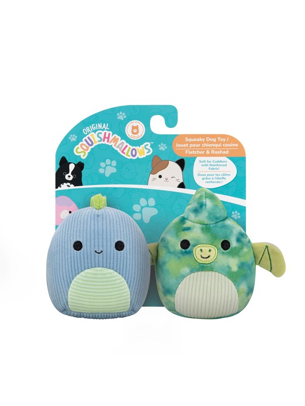 Squishmallows Pets Squishmallows 9cm Two-Pack Squeaky Plush Dog Toy D