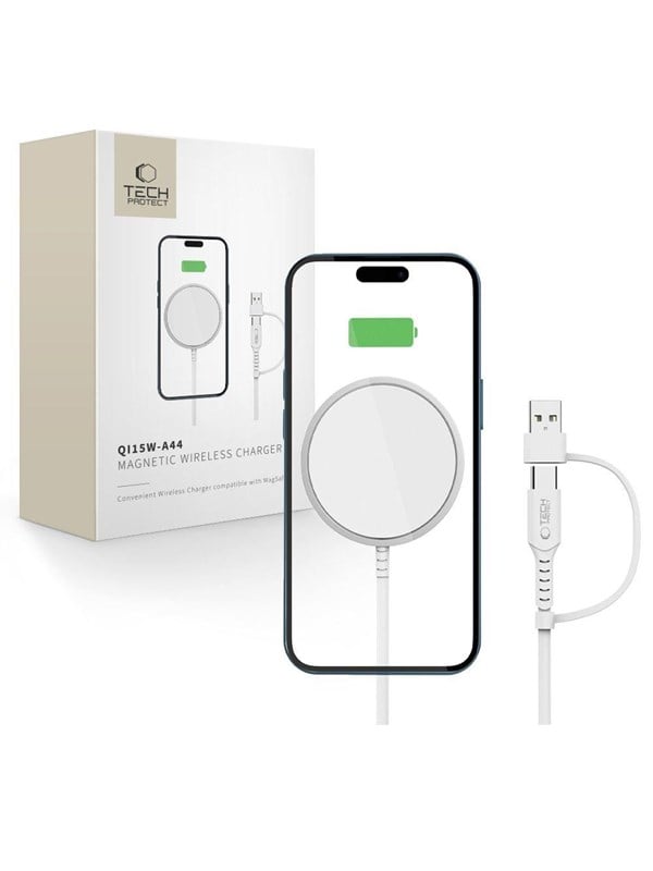 Tech-Protect QI15W-A44 Magnetic Wireless Charger with MagSafe - White