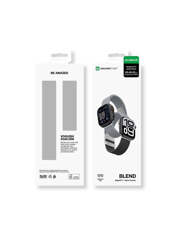 AmazingThing Blend Band 2-Pack for Apple Watch 454649mm - Gray-BlackGray