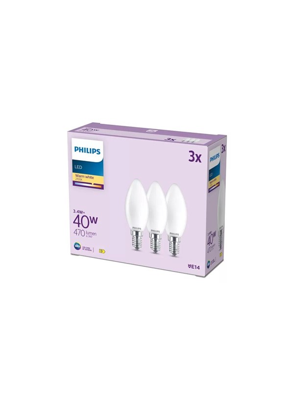 Philips LED-Lampe LED classic B35 40W E14 WW FR ND 3CT/4EC? E14