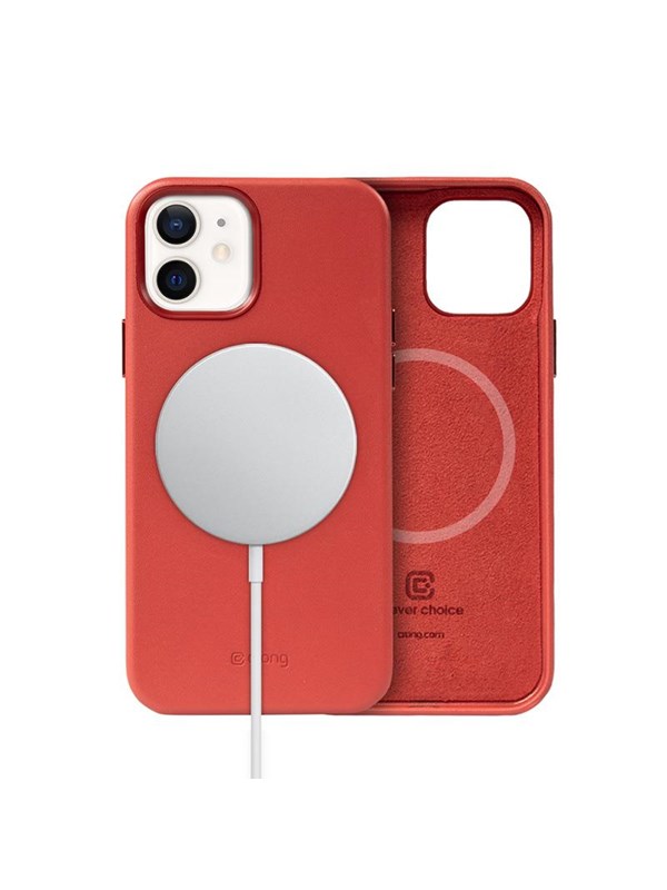CRONG Essential Cover Magnetic - iPhone 12 / iPhone 12 Pro MagSafe Leather Case - Red