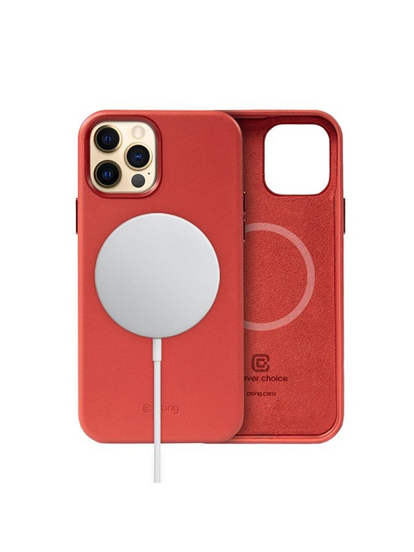 CRONG Essential Cover Magnetic - iPhone 12 Pro Max MagSafe Leather Case - Red