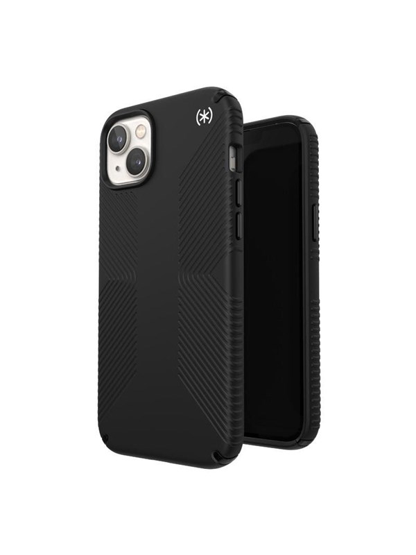 Speck Presidio2 Grip - Anti-slip iPhone 15 Plus  14 Plus Case - Black  Black  White
