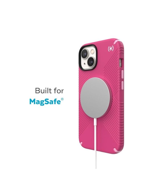Speck Presidio2 Grip MagSafe - Anti-slip iPhone 14 Plus Case - Digitalpink  Blossompink  White