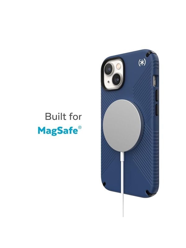 Speck Presidio2 Grip MagSafe - Anti-slip iPhone 14 Plus Case - Coastal Blue  Black  White
