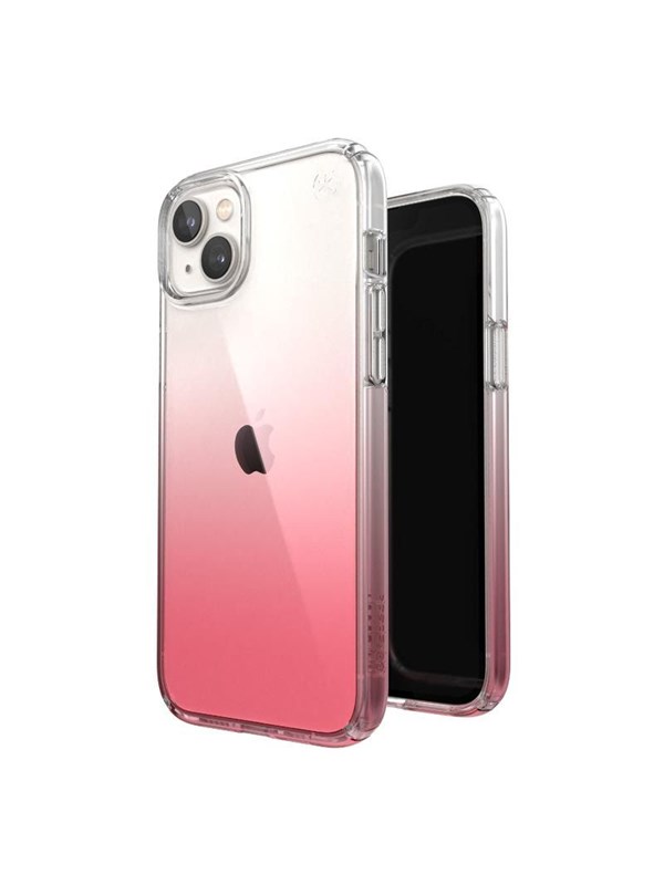 Speck Presidio Perfect-Clear  Ombre - iPhone 15 Plus  14 Plus Case with MICROBAN Coating - Clear  Vintage Rose Fade