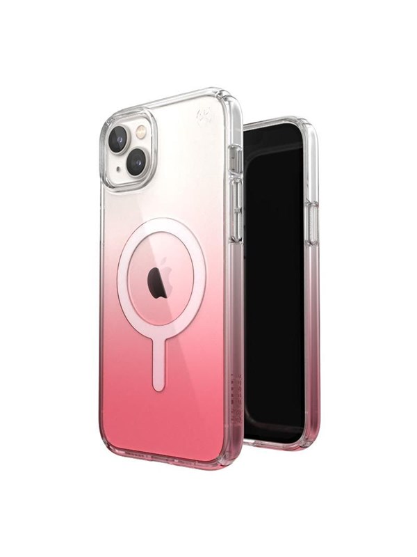 Speck Presidio Perfect-Clear  Ombre  MagSafe - iPhone 15 Plus  14 Plus Case with MICROBAN Coating - Clear  Vintage Rose Fade