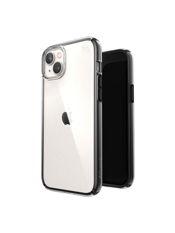 Speck Presidio Perfect-Clear with Impact Geometry - iPhone 15 Plus  14 Plus Case with MICROBAN Coating - Clear  Black