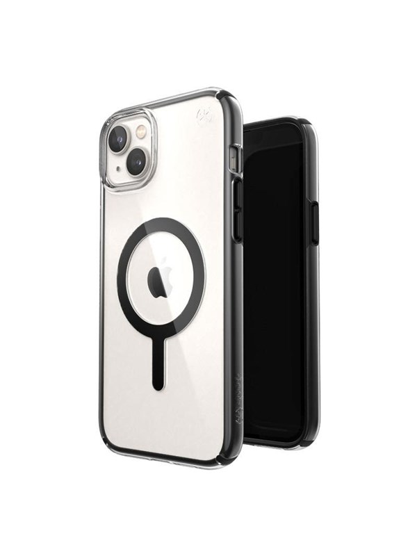 Speck Presidio Perfect-Clear with Impact Geometry  MagSafe - iPhone 15 Plus  14 Plus Case with MICROBAN Coating - Clear  Black