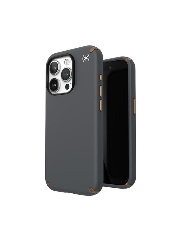 Speck Presidio2 Pro Magsafe - iPhone 15 Pro Case - Charcoal Gray  Cool Bronze  White