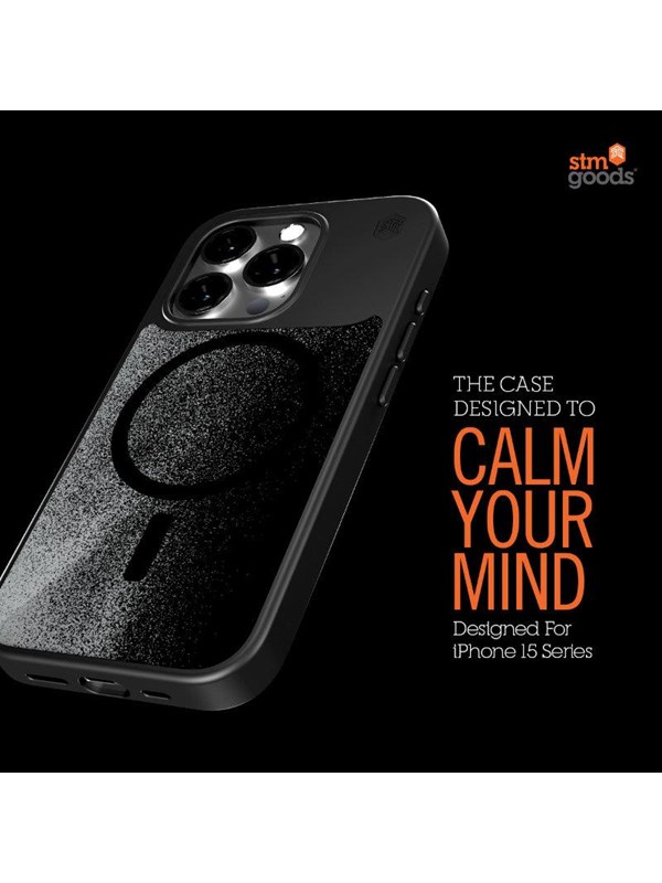 STM Relax Sand MagSafe - Case for iPhone 15 - Black / Grey
