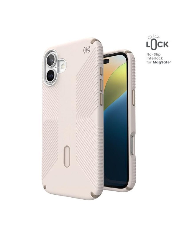 Speck Presidio2 Grip ClickLock  MagSafe - iPhone 16 Plus Case - Bleached Bone  Heirloom Gold  Hazel Brown