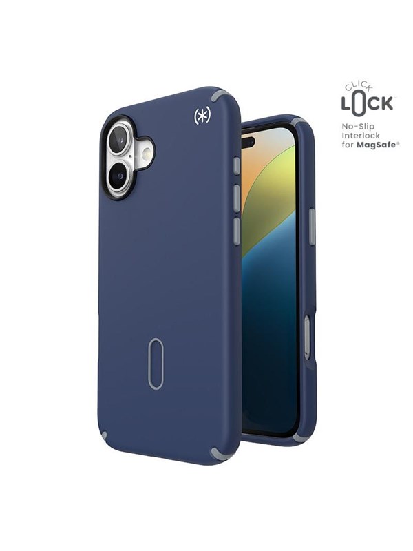 Speck Presidio2 Pro ClickLock  MagSafe - iPhone 16 Plus Case - Coastal Blue  Dust Gray  White